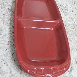 Longaberger Paprika Divided Dish Serving Tray NEW